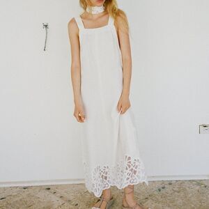 NWT ZARA LACE TRIM 100% LINEN DRESS LIMITED EDITION